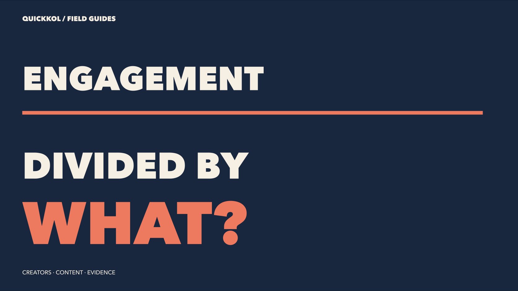A typographic fraction asks what engagement is divided by