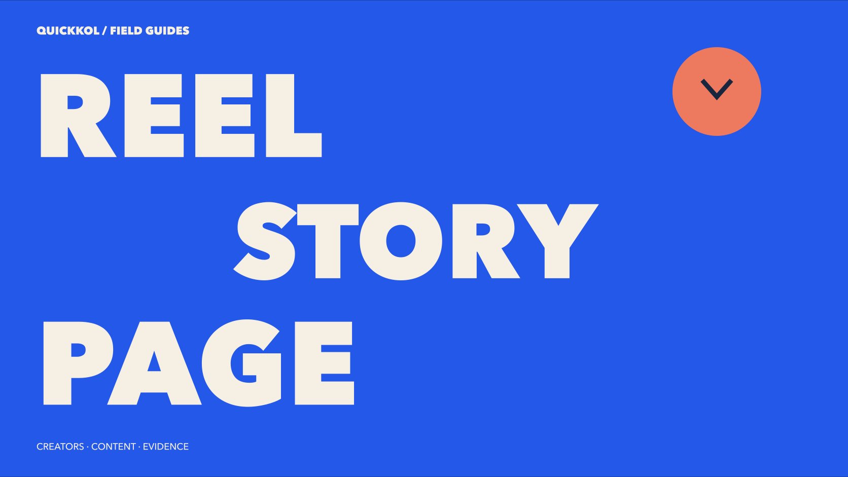 Large REEL, STORY and PAGE typography separates content-format jobs