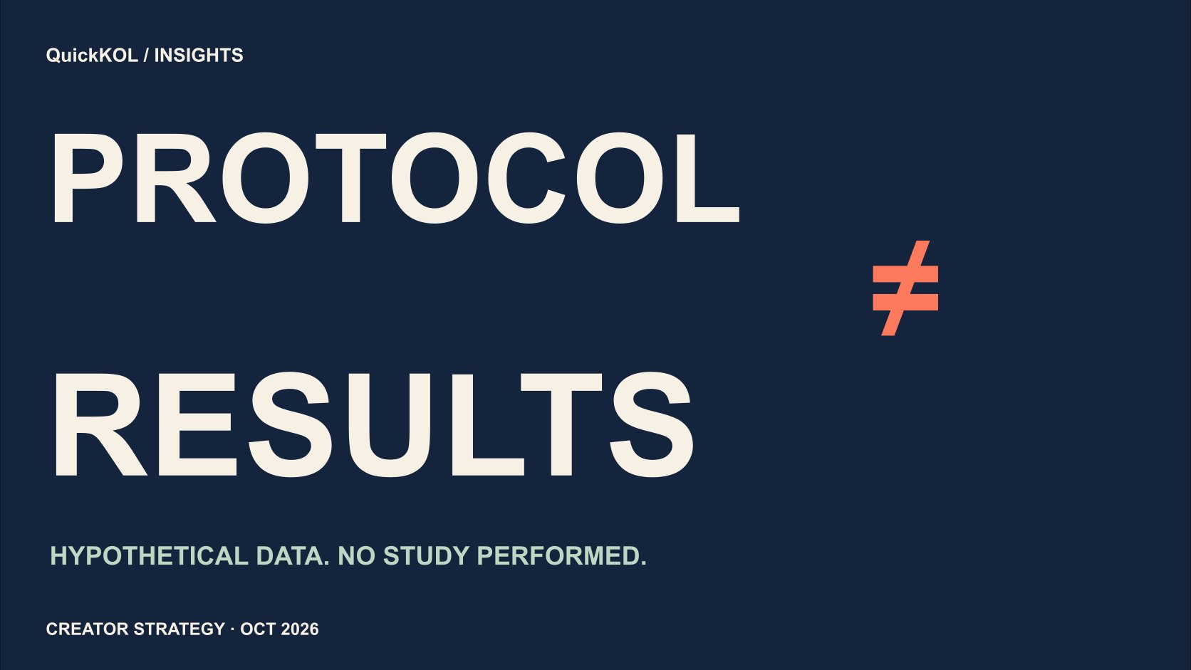 PROTOCOL is separated from RESULTS by a not-equal sign
