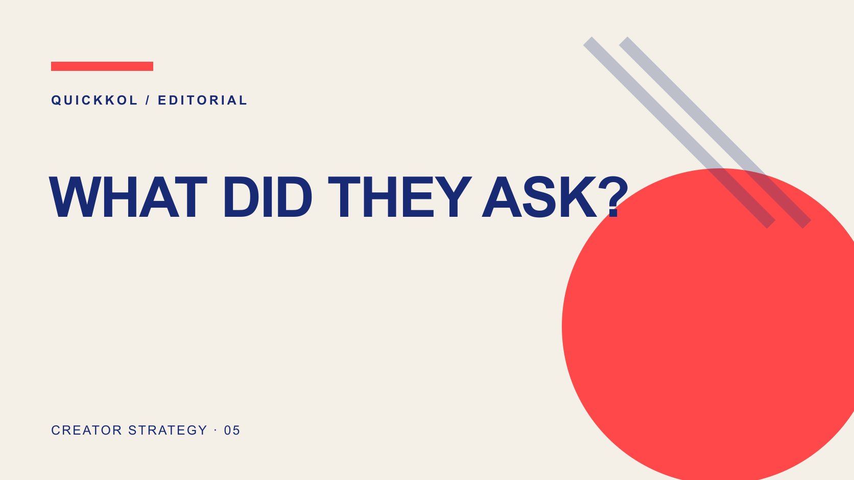 Editorial typography: WHAT DID THEY ASK?