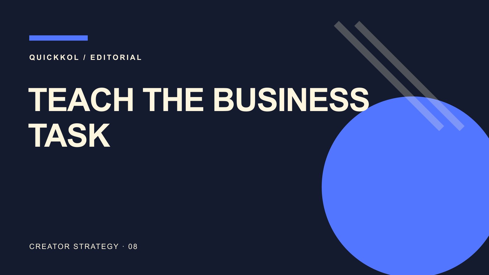 Editorial typography: TEACH THE BUSINESS TASK