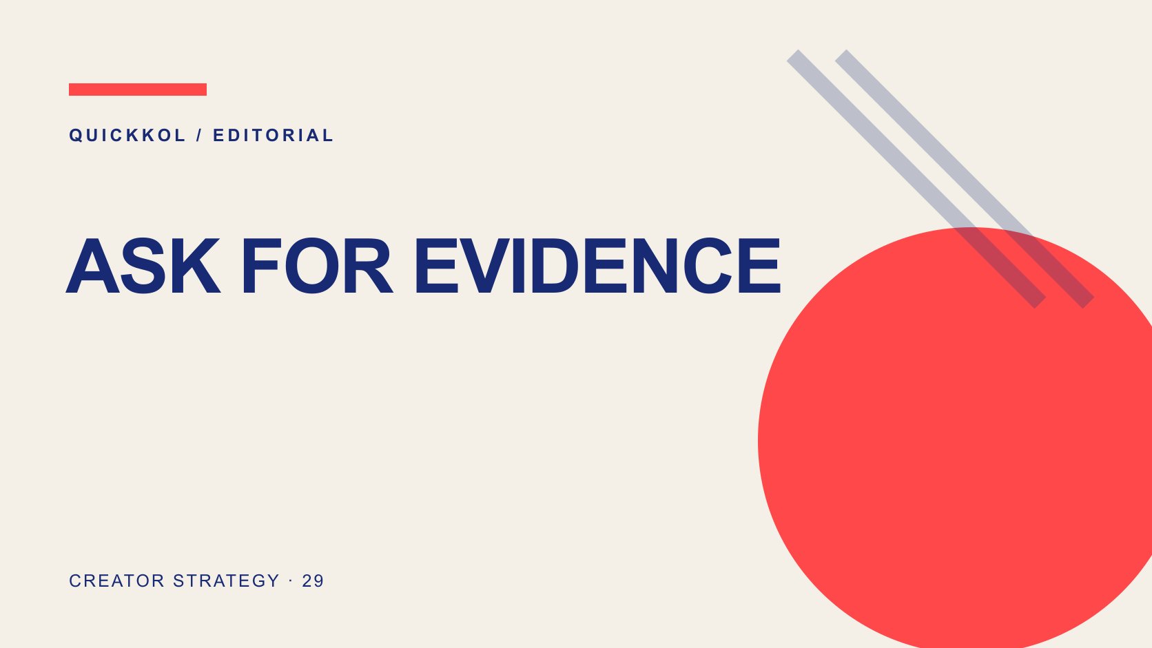 Editorial typography: ASK FOR EVIDENCE