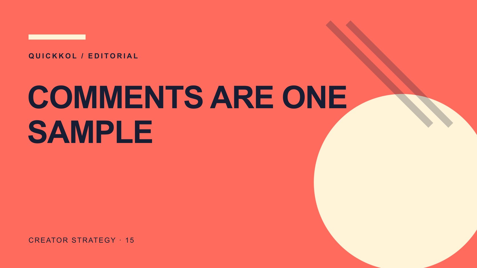 Editorial typography: COMMENTS ARE ONE SAMPLE