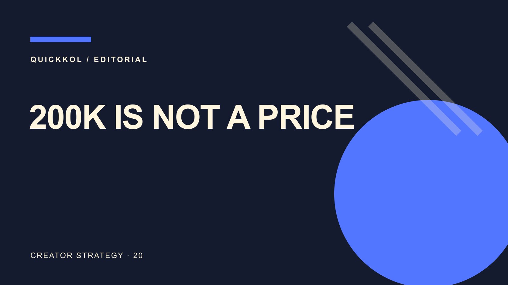 Editorial typography: 200K IS NOT A PRICE