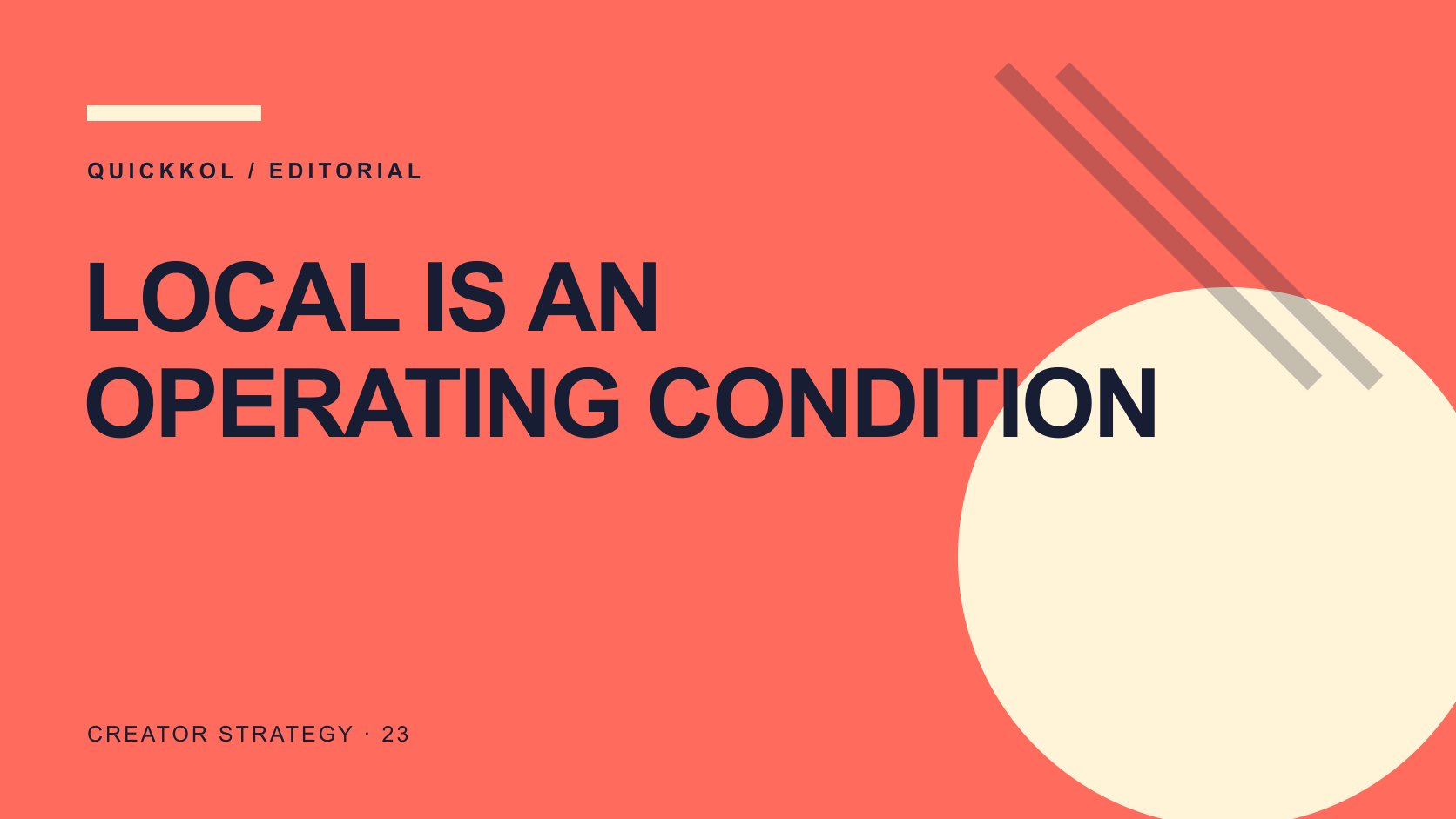 Editorial typography: LOCAL IS AN OPERATING CONDITION