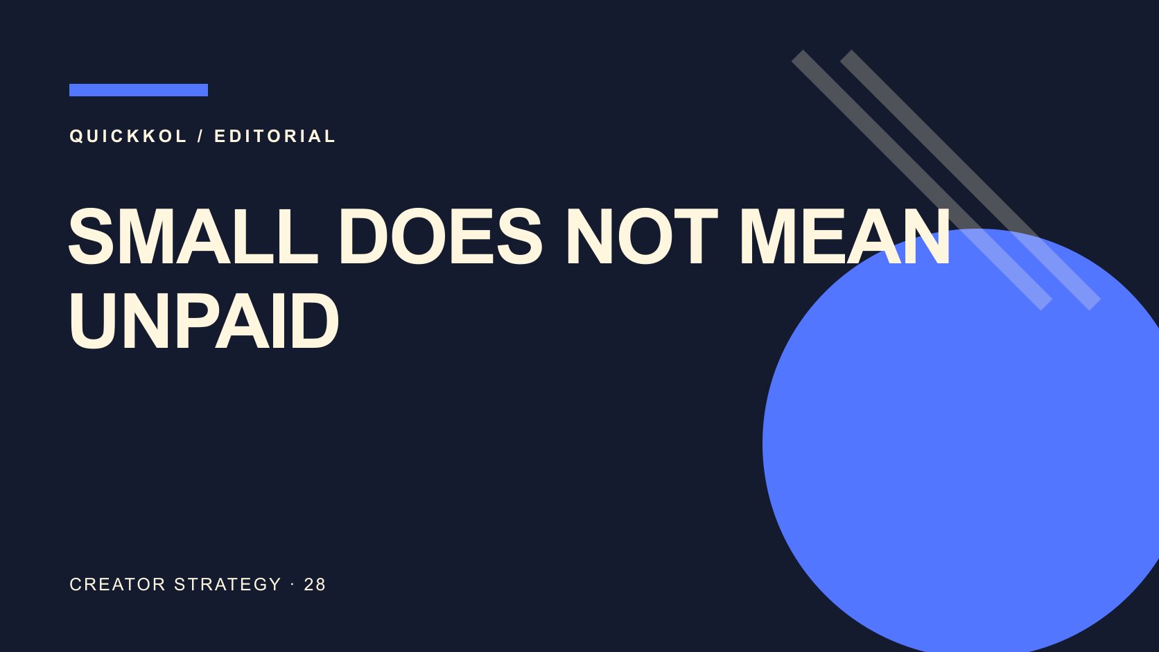 Editorial typography: SMALL DOES NOT MEAN UNPAID